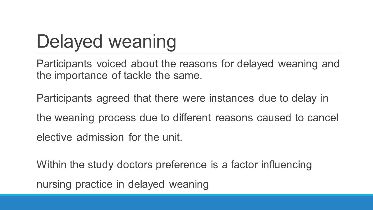 Delayed weaning sales